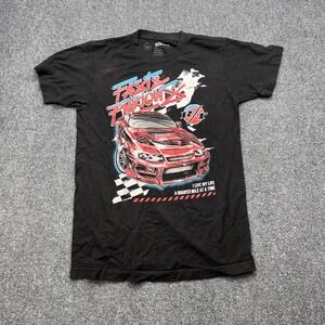 Fast & Furious Graphic Tee Racing Movie Merch Black Short Sleeve T-Shirt